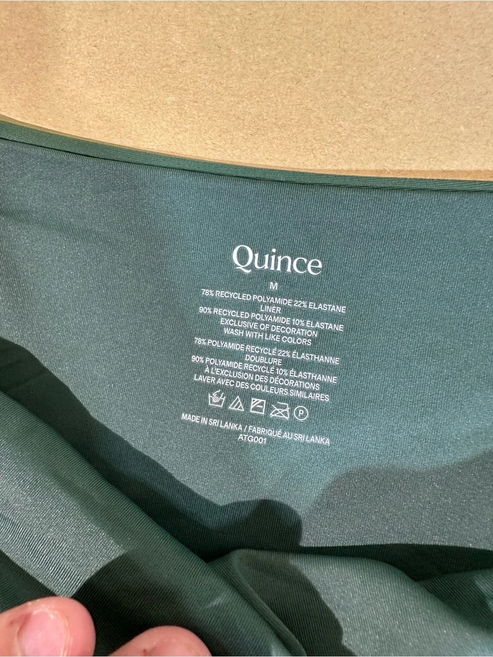 NWT Quince Italian Low-Rise Bikini Bottom palm green medium